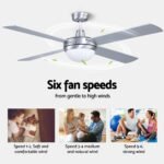 Devanti 52'' Ceiling Fan DC Motor w/Light w/Remote - Silver - Image 5