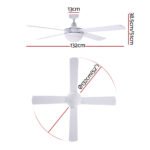 Devanti 52'' Ceiling Fan DC Motor w/Light w/Remote - White - Image 3