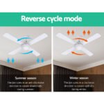 Devanti 52'' Ceiling Fan DC Motor w/Light w/Remote - White - Image 5