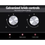 Devanti Gas Cooktop 30cm 2 Burner Black - Image 6