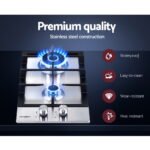 Devanti Gas Cooktop 30cm 2 Burner Silvir - Image 4