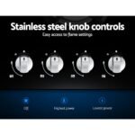 Devanti Gas Cooktop 60cm 4 Burner Black - Image 5