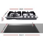 Devanti Gas Cooktop 60cm 4 Burner Silvir - Image 2