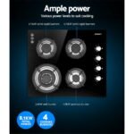 Devanti Gas Cooktop 60cm Stove Hob Black - Image 5
