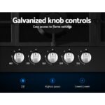 Devanti Gas Cooktop 90cm 5 Burner Black - Image 4