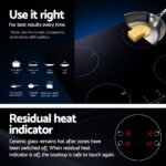 Devanti Electric Induction Cooktop 70cm Ceramic 4 Zones Stove Cook Top Hot Plate 7000W - Image 6