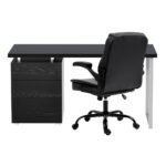 Artiss Computer Desk Executive Office Chairs Sets Black - Image 3