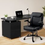 Artiss Computer Desk Executive Office Chairs Sets Black - Image 7