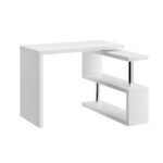 Artiss Computer Desk L-Shape Bookshelf White - Image 8