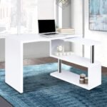 Artiss Computer Desk L-Shape Bookshelf White - Image 7