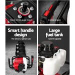 Giantz 63CC Post Hole Digger 200mm Petrol Drill Extension Auger Bits - Image 6