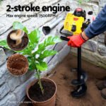 Giantz 63CC Post Hole Digger Motor Only Petrol Engine Yellow - Image 4