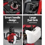 Giantz 65CC Post Hole Digger 200mm Petrol Drill Extension Bits Auger - Image 6