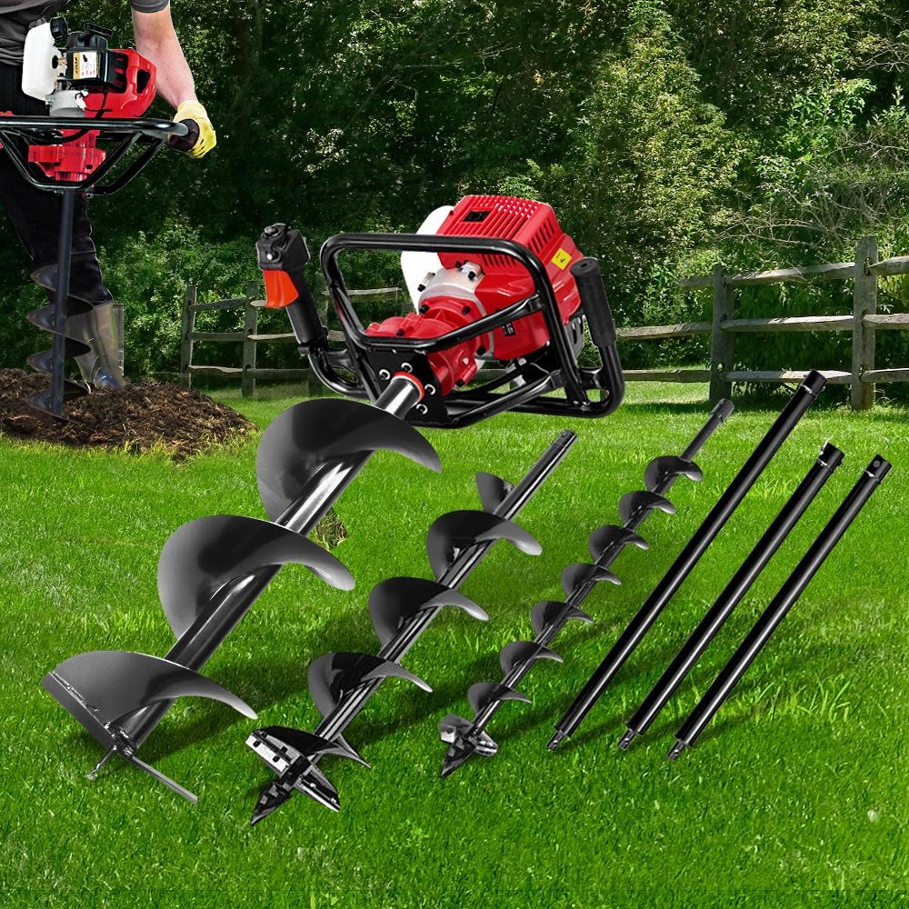 DI-EE-RDBK-KIT-202502282018-00.jpg Giantz Post Hole Diggers 65CC Petrol Digger Extension Auger Bits - Image 1