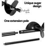 Giantz 63CC Post Hole Digger 200mm Petrol Drill Extension Auger Bits - Image 6