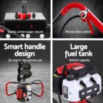 Giantz 65CC Post Hole Digger 300mm Petrol Drill Auger Extension Bits - Image 6