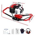 Giantz 65CC Post Hole Digger Motor Only Petrol Engine Red - Image 3