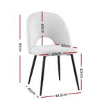 1 Set of 2 Artiss Dining Chair Boucle Sherpa - Image 2