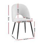 1 Set of 4 Artiss Dining Chair Boucle Sherpa - Image 2