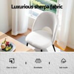 1 Set of 4 Artiss Dining Chair Boucle Sherpa - Image 5