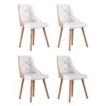 1 Set of 4 Artiss Dining Chairs White PU