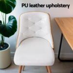 1 Set of 4 Artiss Dining Chairs White PU - Image 5