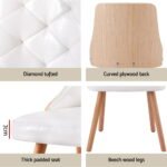 1 Set of 4 Artiss Dining Chairs White PU - Image 6