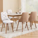 1 Set of 4 Artiss Dining Chairs White PU - Image 7