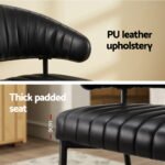 Artiss Dining Chairs Set of 4 Leather Hollow Armchair Black - Image 5