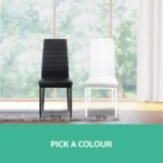 Artiss Dining Chairs Set of 4 Leather Channel Tufted Black - Image 6