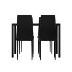 Artiss Dining Chairs and Table Dining Set 4 Chair Set Of 5 Black - Image 3