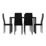 Artiss Dining Chairs and Table Dining Set 6 Chair Set Of 7 Black - Image 3