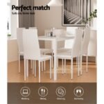 Artiss Dining Chairs and Table Dining Set 6 Chair Set Of 7 White - Image 6
