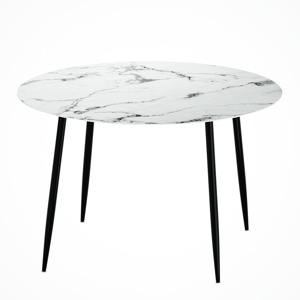 DINING-B-MAR11075-GY-AB-67895-00.jpg Artiss Dining Table Round Marble Effect 110CM - Image 1