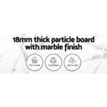 Artiss Dining Table Round Marble Effect 110CM - Image 3