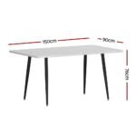 1.5M Artiss Dining Table Marble Effect - Image 2