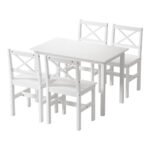 Artiss Dining Chairs and Table Dining Set 4 Cafe Chairs Set Of 5 4 Seater White - Image 7