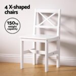 Artiss Dining Chairs and Table Dining Set 4 Cafe Chairs Set Of 5 4 Seater White - Image 5