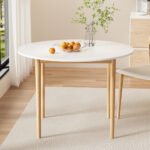 Artiss Dining Table Round White 108CM Diameter Demi - Image 7