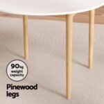 Artiss Dining Table Round White 108CM Diameter Demi - Image 6