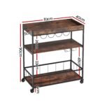Artiss Kitchen Island Rolling Serving Cart - Image 3