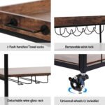 Artiss Kitchen Island Rolling Serving Cart - Image 7