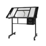 Artiss Drawing Desk Drafting Table Black - Image 8