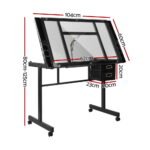 Artiss Drawing Desk Drafting Table Black - Image 2