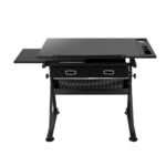 Artiss Drawing Desk Stool Set Drafting Table Adjustable Angle Tilt Drawers Black - Image 3
