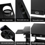 Artiss Drawing Desk Stool Set Drafting Table Adjustable Angle Tilt Drawers Black - Image 6