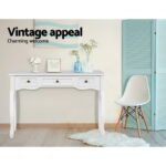 Artiss Console Table 3 Drawers White Hamptons - Image 5