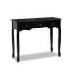 Artiss Console Table 3 Drawers Black Hamptons - Image 3