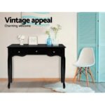 Artiss Console Table 3 Drawers Black Hamptons - Image 5