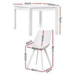 1 Artiss Dining Table and 4 Chairs Set Rectangle White - Image 2